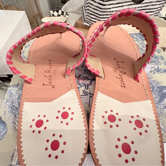 Jack Rogers Stylish Pink and White Sandals - Picture 2 of 3